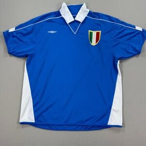 Vintage Umbro Italy National Team Soccer Jersey Men's XL Blue Football Shirt‎